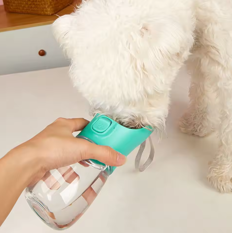 Pet Travel Water Bottle with Food Storage & Bowl