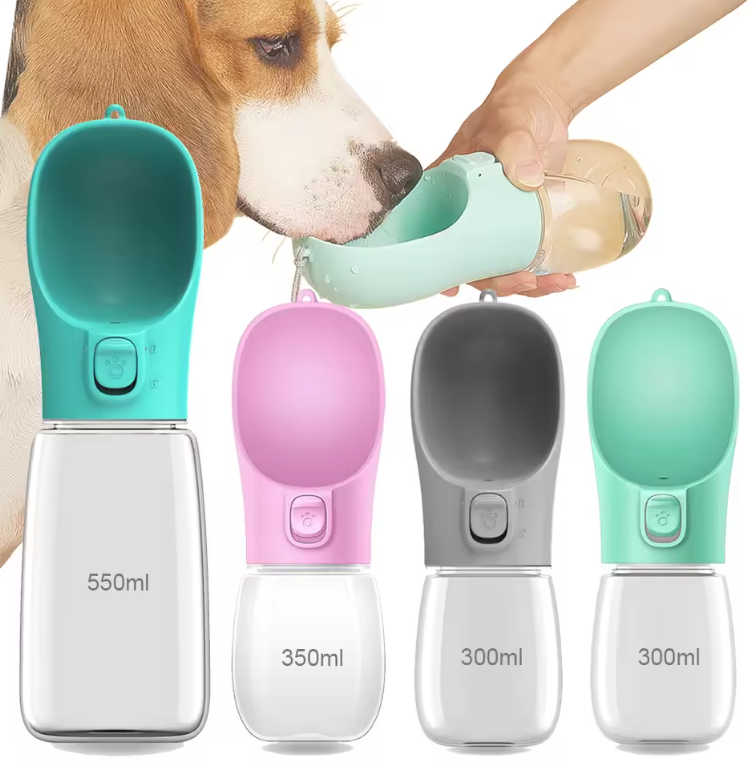 Pet Travel Water Bottle with Food Storage & Bowl