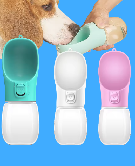 Pet Travel Water Bottle with Food Storage & Bowl
